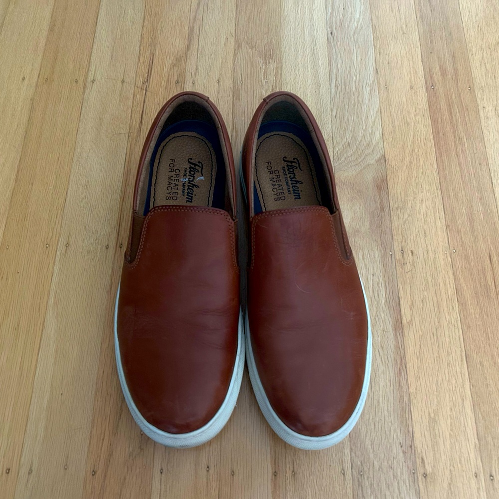 Florsheim Created for Macy’s Cognac Leather Slip-on Sneakers